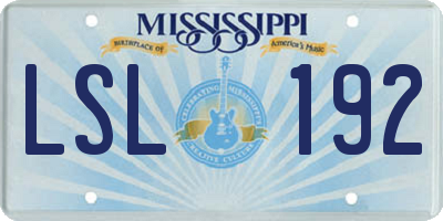 MS license plate LSL192
