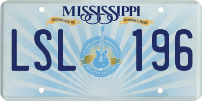 MS license plate LSL196