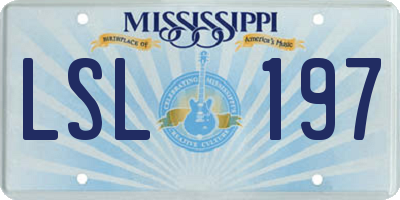 MS license plate LSL197