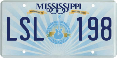 MS license plate LSL198