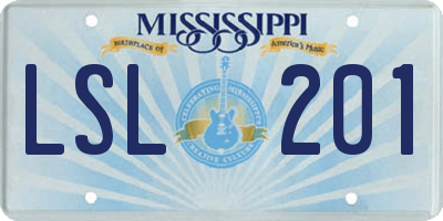 MS license plate LSL201