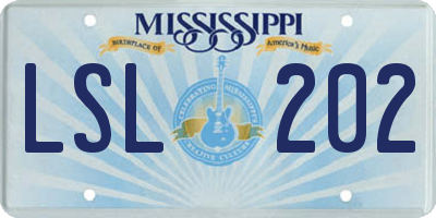 MS license plate LSL202