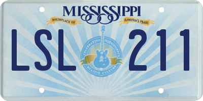MS license plate LSL211