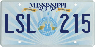 MS license plate LSL215