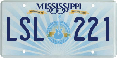 MS license plate LSL221