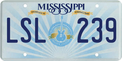 MS license plate LSL239