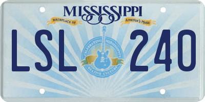 MS license plate LSL240