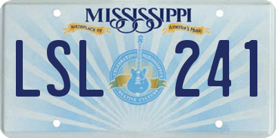 MS license plate LSL241
