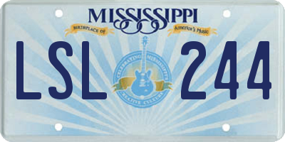 MS license plate LSL244