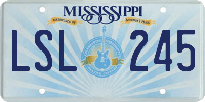 MS license plate LSL245