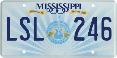 MS license plate LSL246