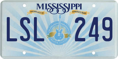 MS license plate LSL249