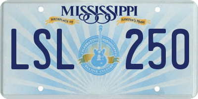 MS license plate LSL250