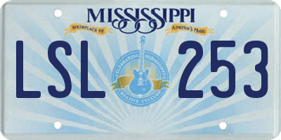 MS license plate LSL253