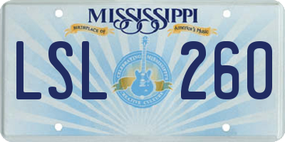 MS license plate LSL260