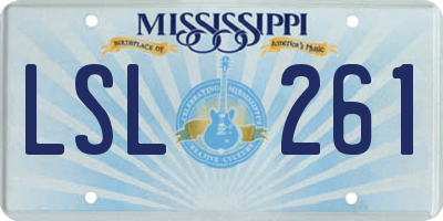 MS license plate LSL261