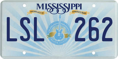 MS license plate LSL262