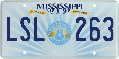 MS license plate LSL263