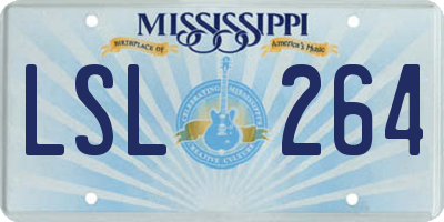 MS license plate LSL264