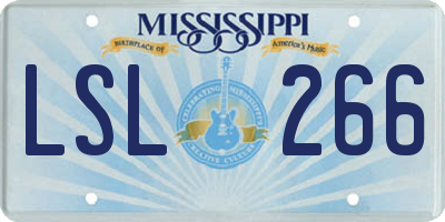 MS license plate LSL266