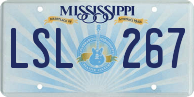 MS license plate LSL267