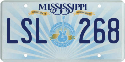 MS license plate LSL268