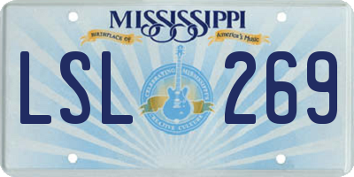 MS license plate LSL269