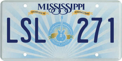 MS license plate LSL271