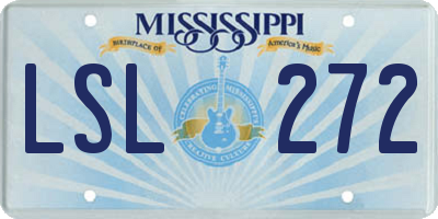 MS license plate LSL272
