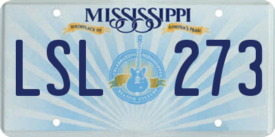 MS license plate LSL273