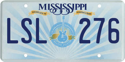 MS license plate LSL276