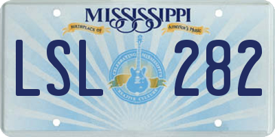 MS license plate LSL282