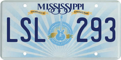 MS license plate LSL293