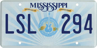 MS license plate LSL294