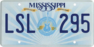 MS license plate LSL295