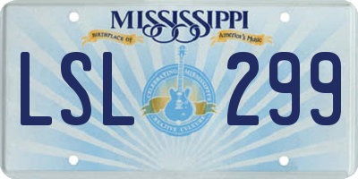 MS license plate LSL299