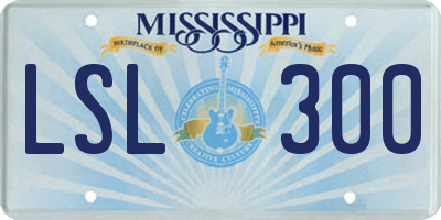 MS license plate LSL300