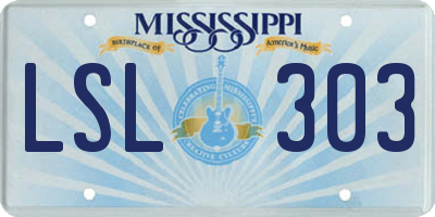 MS license plate LSL303
