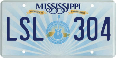 MS license plate LSL304