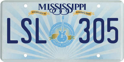 MS license plate LSL305