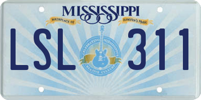MS license plate LSL311