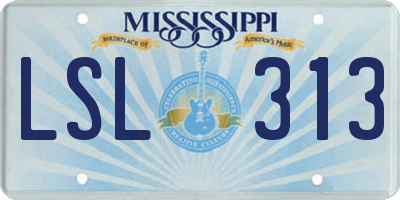 MS license plate LSL313