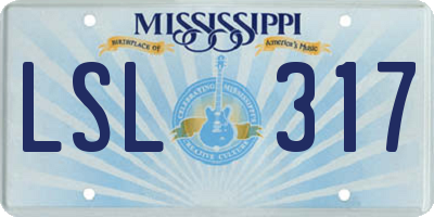 MS license plate LSL317