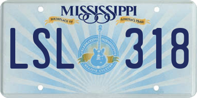 MS license plate LSL318