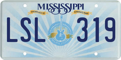 MS license plate LSL319