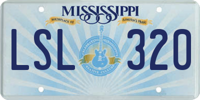 MS license plate LSL320