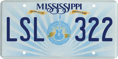 MS license plate LSL322