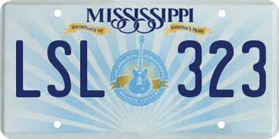 MS license plate LSL323