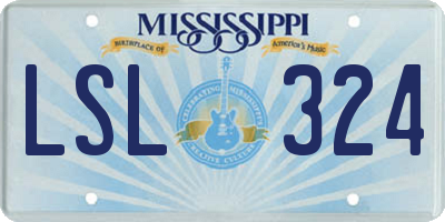MS license plate LSL324