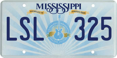 MS license plate LSL325